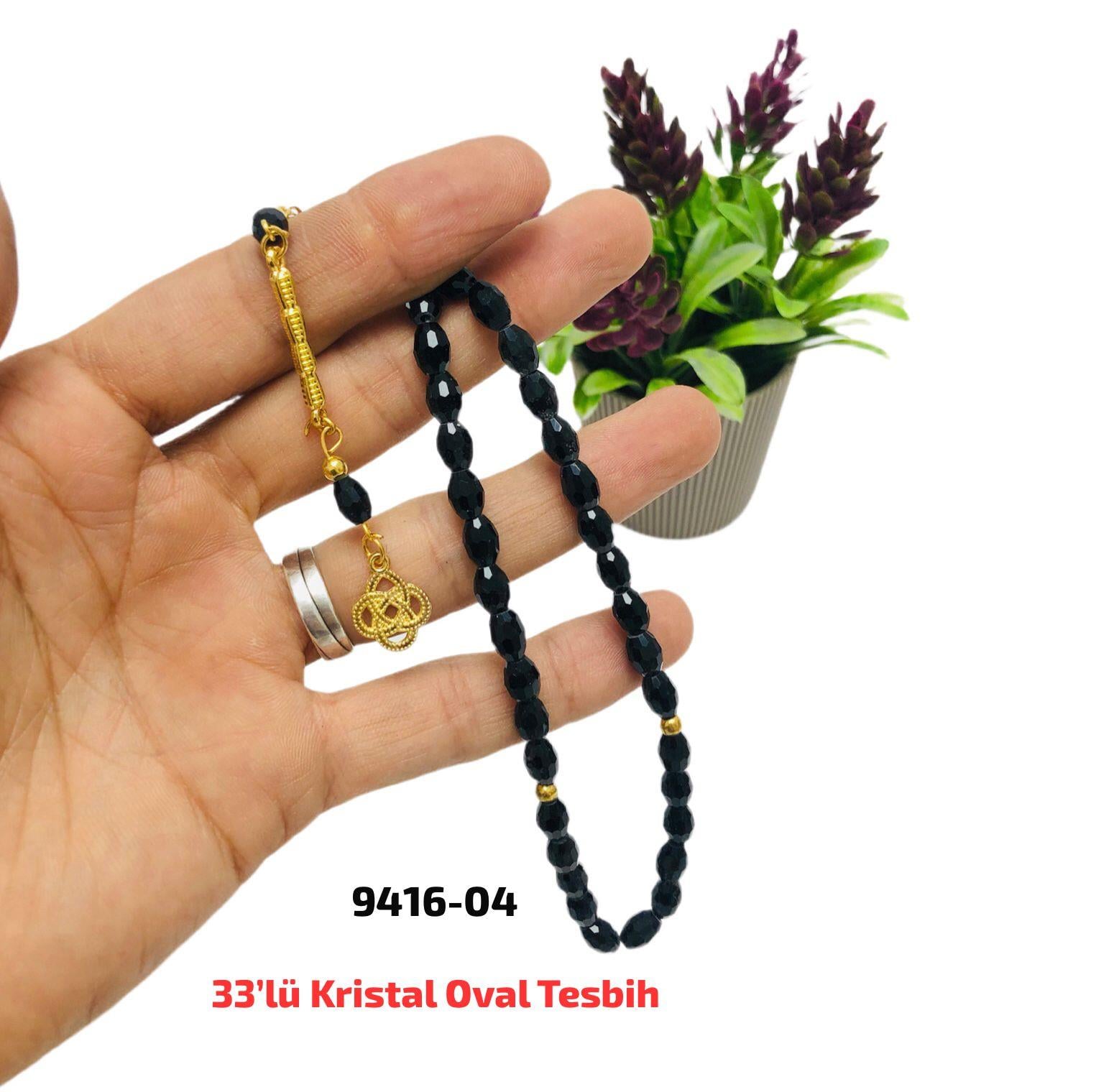33 lü Kristal Oval Tesbih
