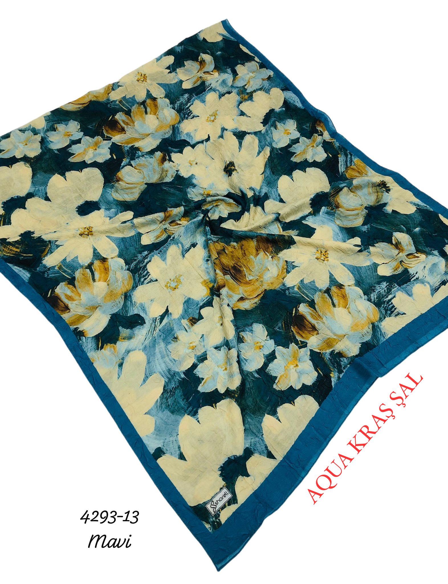 4293 Desenli Bambu (Aqua) Kraş Şal