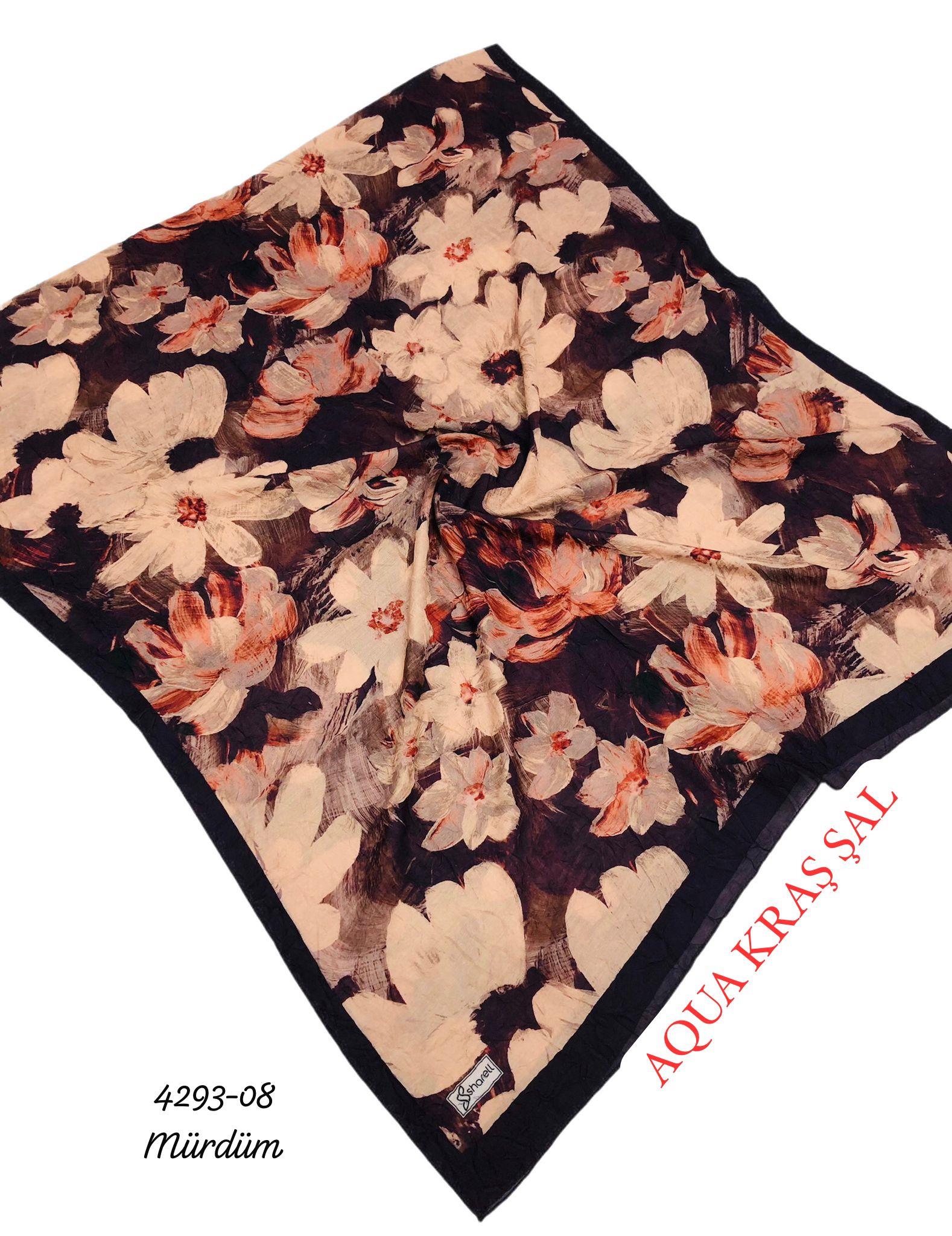 4293 Desenli Bambu (Aqua) Kraş Şal