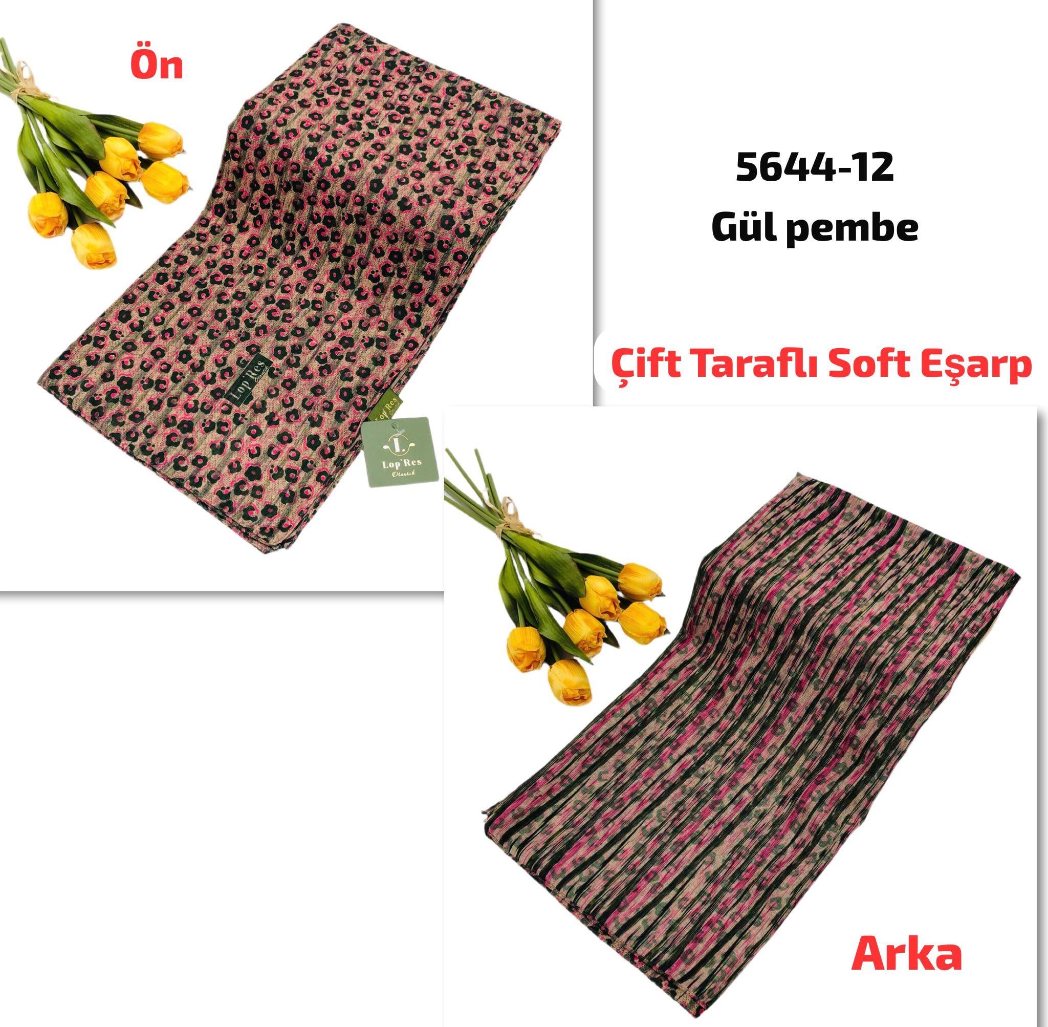 5644 Lop'Res Çift Taraflı Soft Eşarp