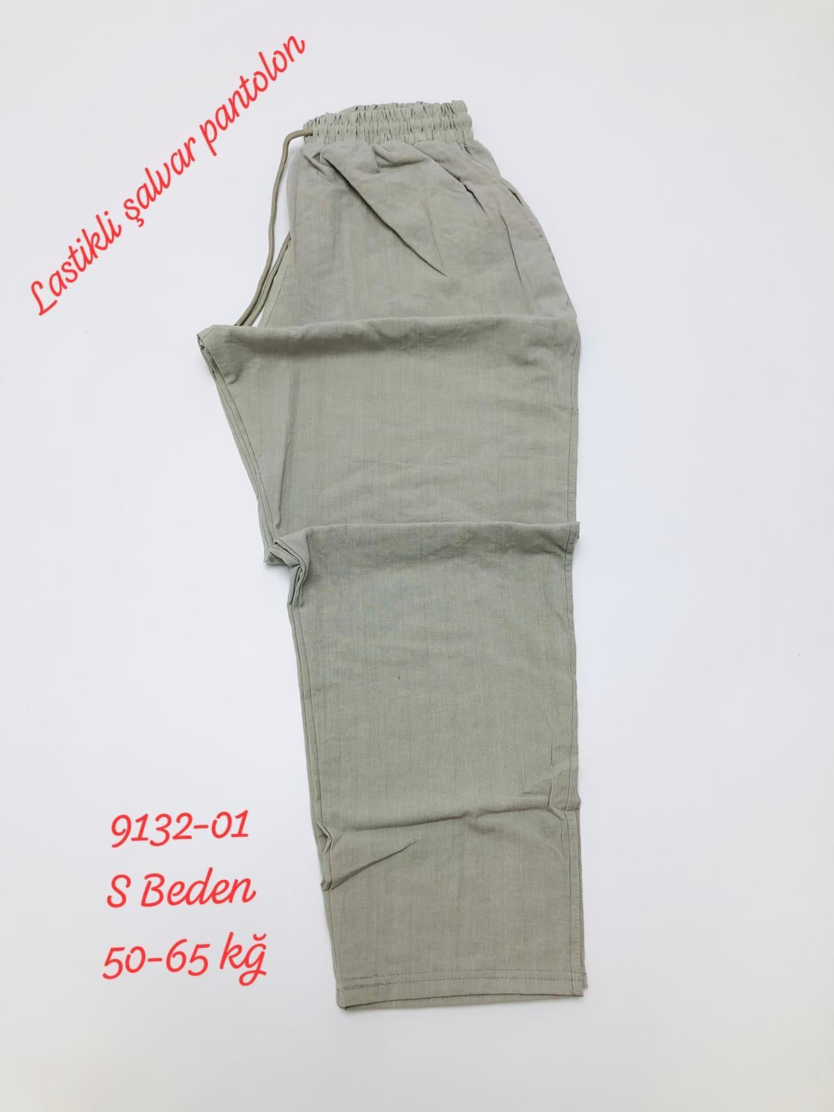 9132 Keten Şalvar Pantlon