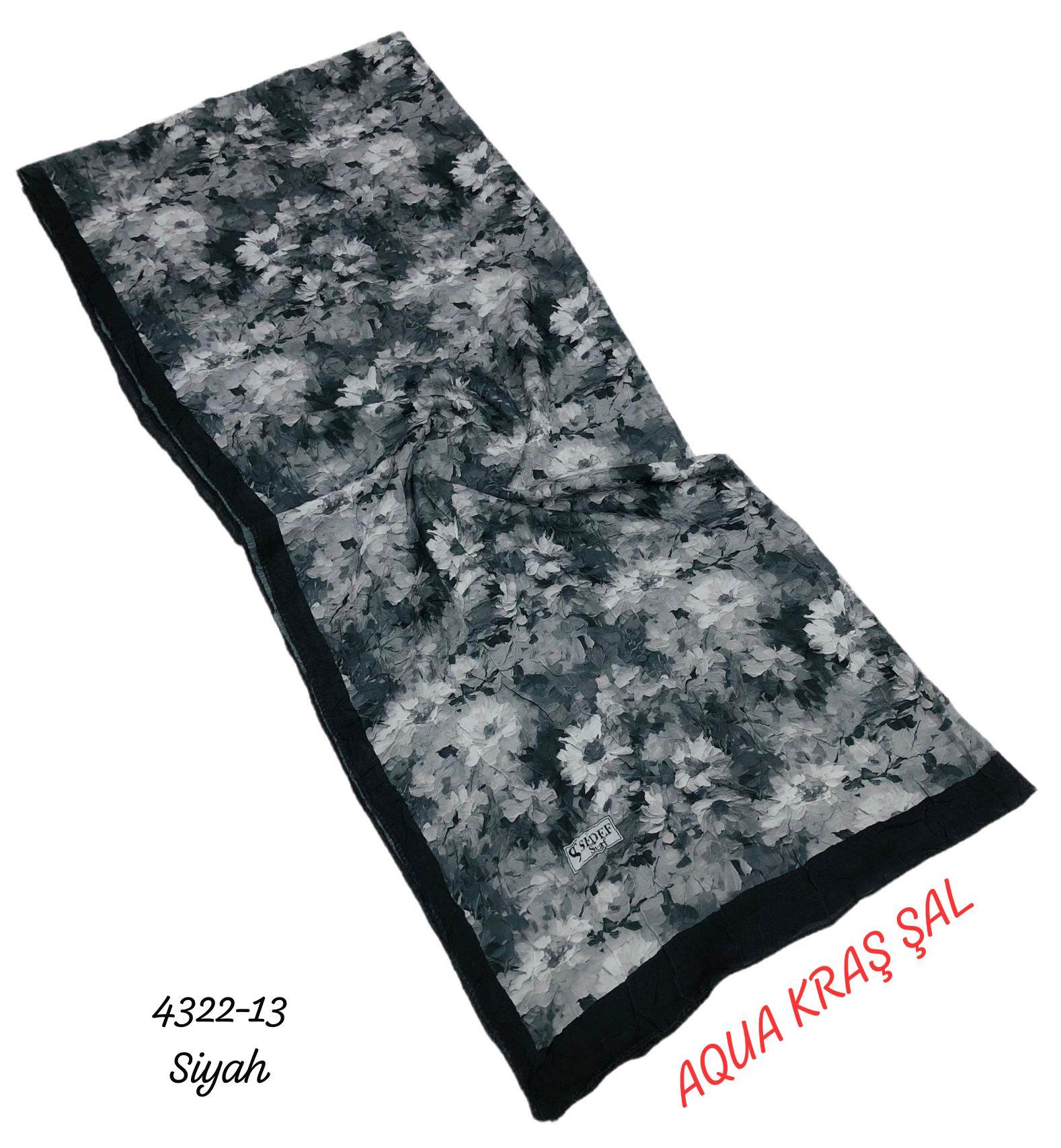 Aqua Kraş Desenli Bambu Kraş Şal Lüx