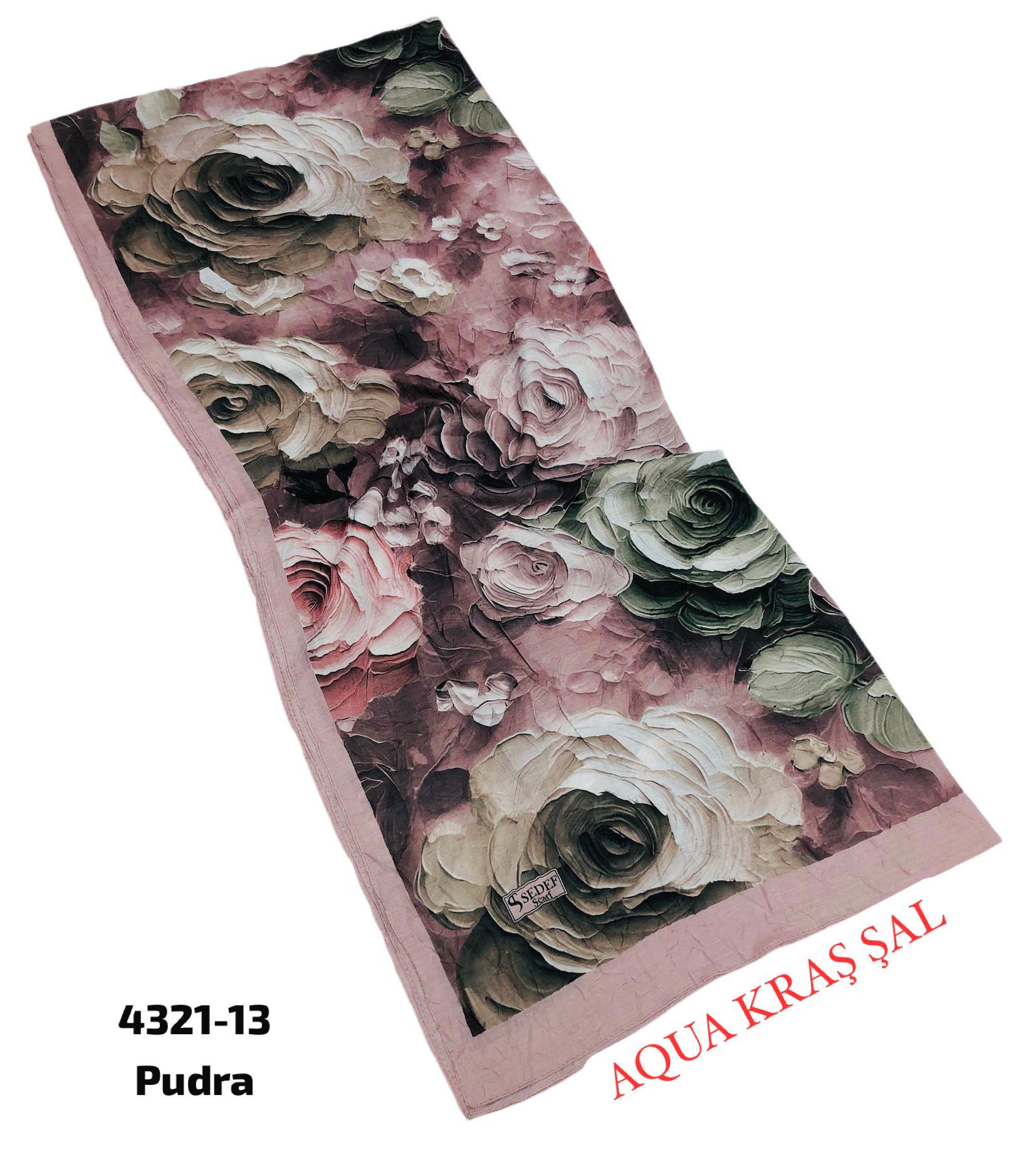 Aqua Kraş Desenli Bambu Kraş Şal Lüx