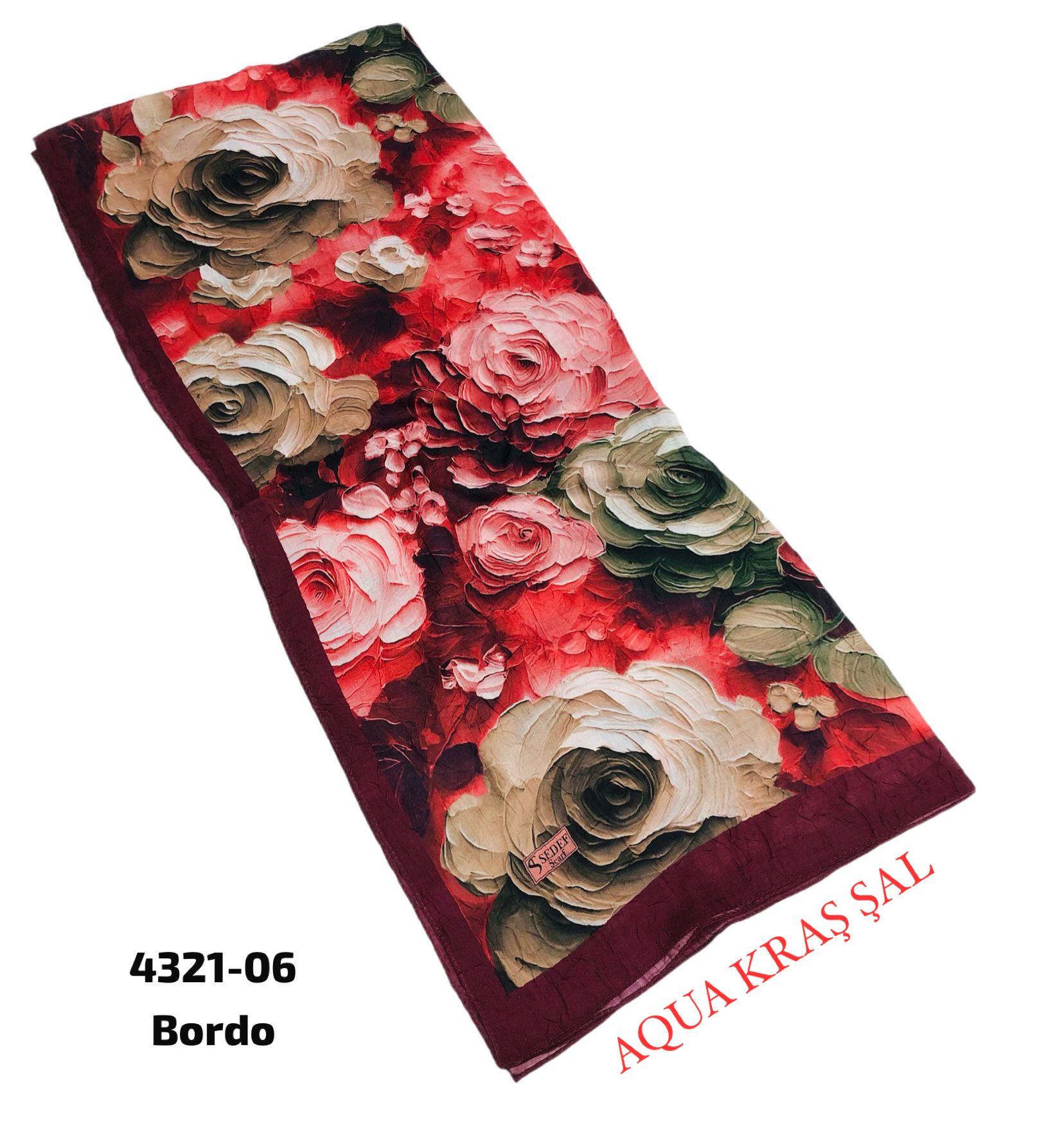 Aqua Kraş Desenli Bambu Kraş Şal Lüx