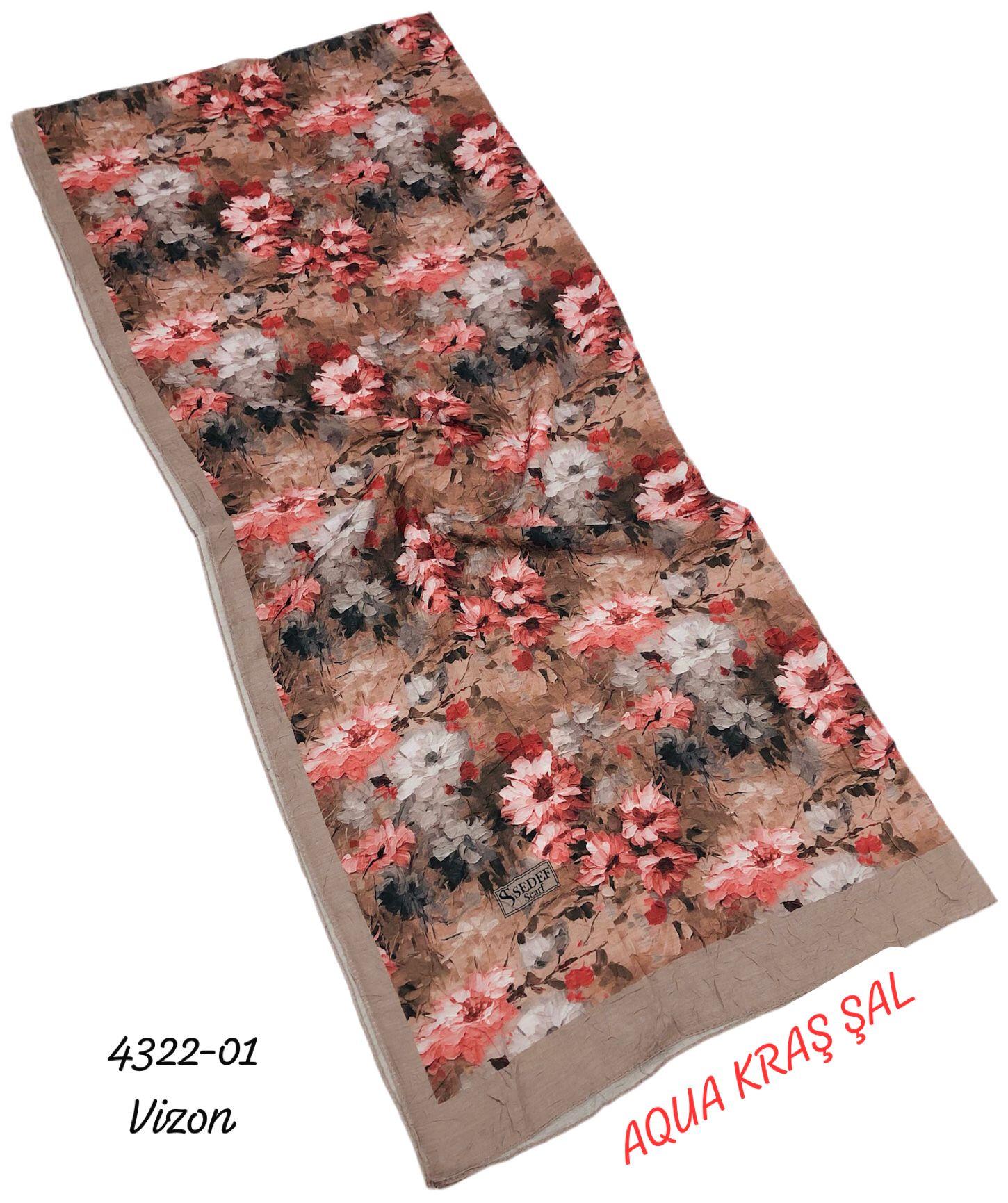 Aqua Kraş Desenli Bambu Kraş Şal Lüx