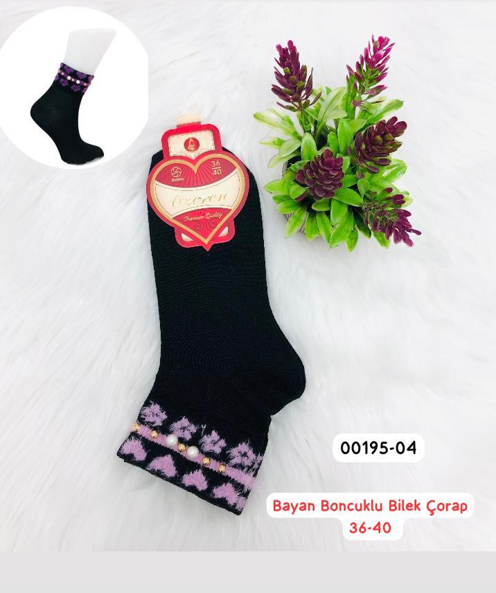 Bayan Boncuklu Bilek Çorap