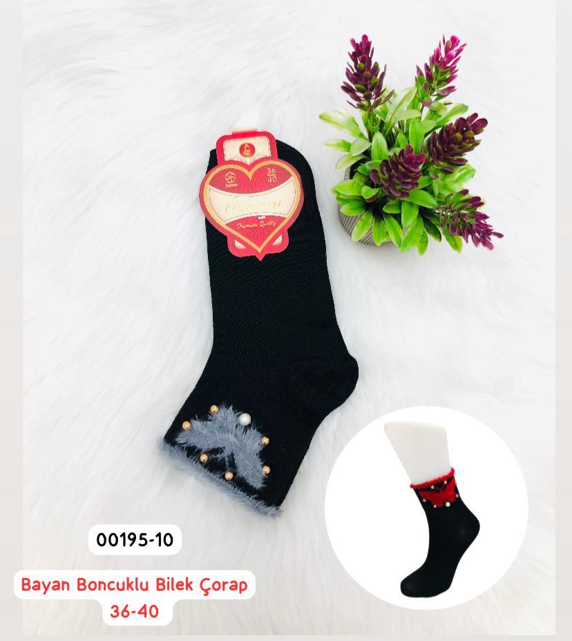 Bayan Boncuklu Bilek Çorap