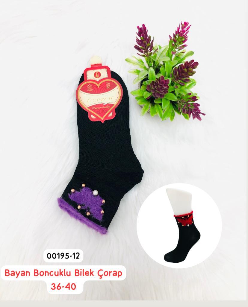 Bayan Boncuklu Bilek Çorap