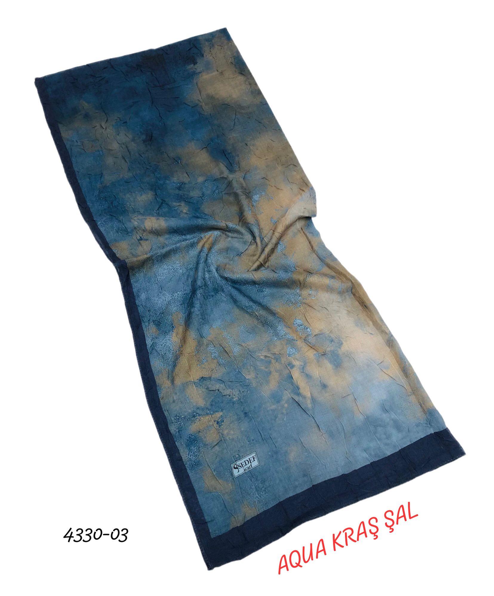 Desenli Bambu Aqua Kraş Şal Kaliteli