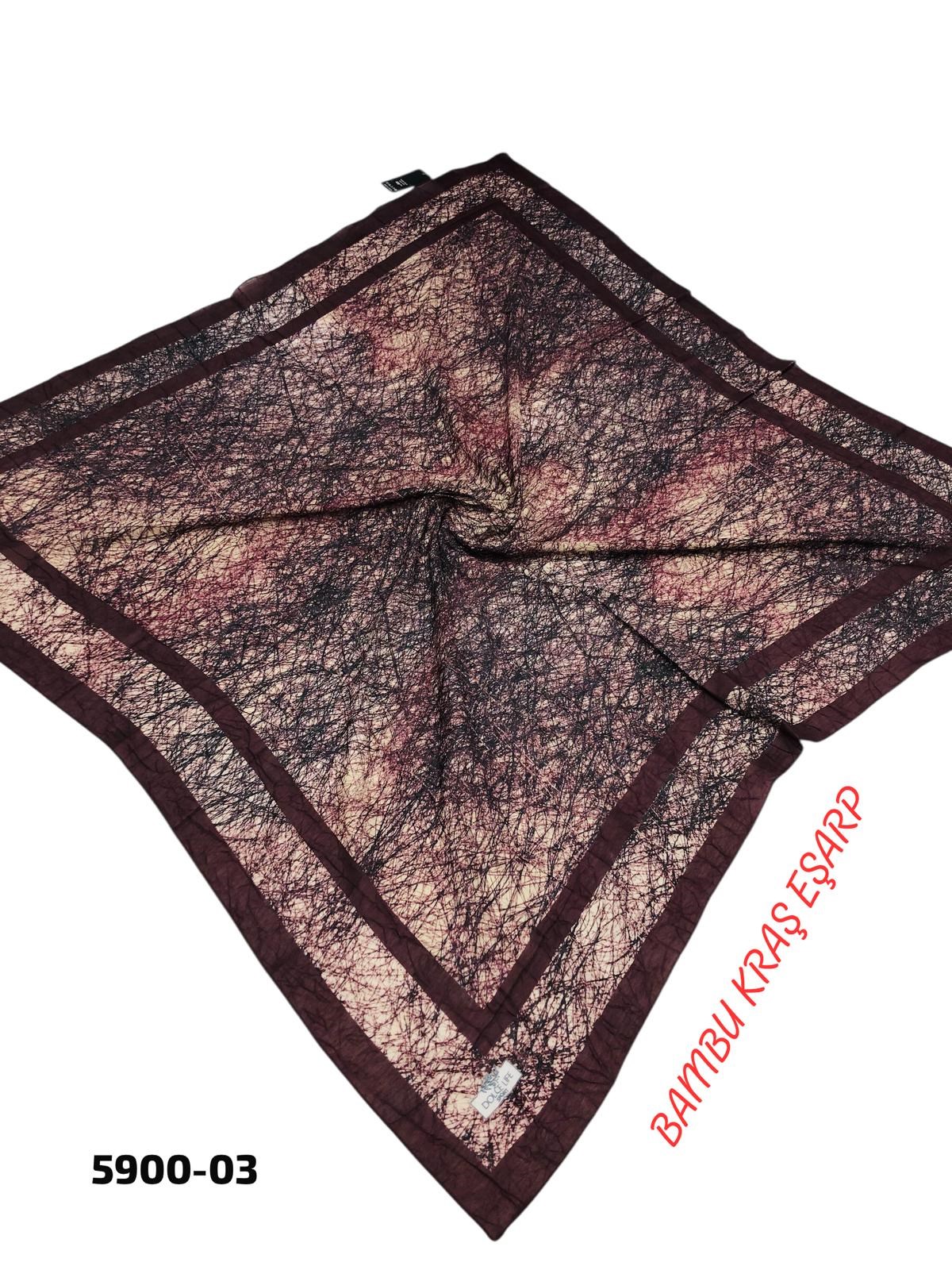 Desenli Bambu Kraş Eşarp