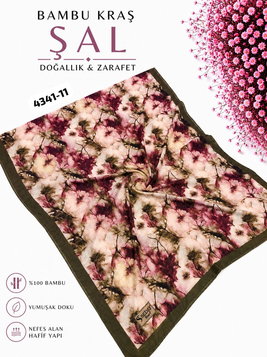 Desenli Bambu Kraş Şal