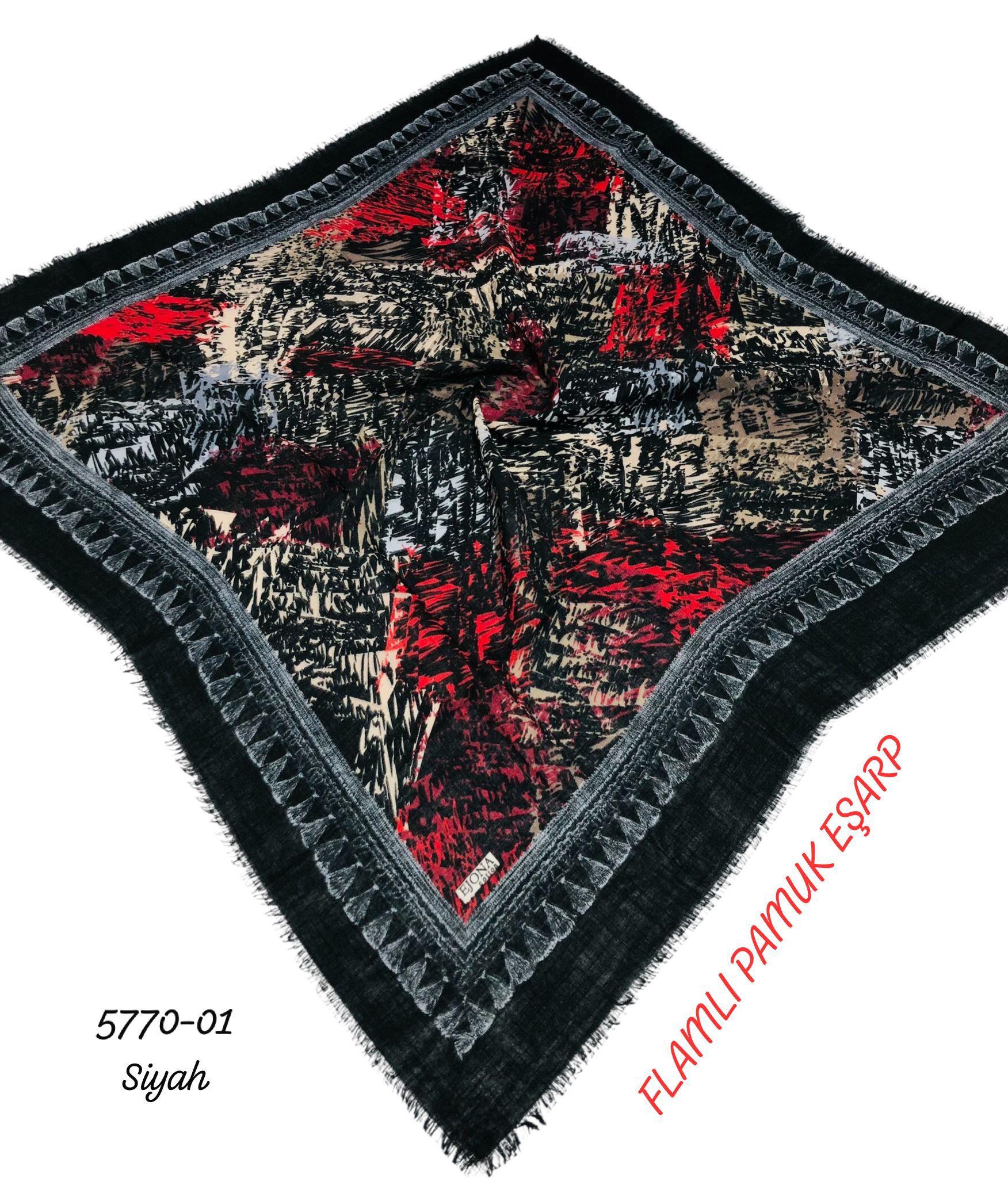 Flamlı Pamuk Eşarp