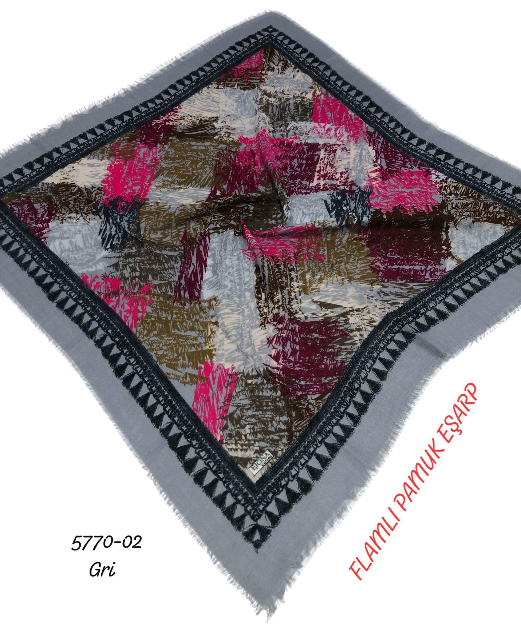 Flamlı Pamuk Eşarp