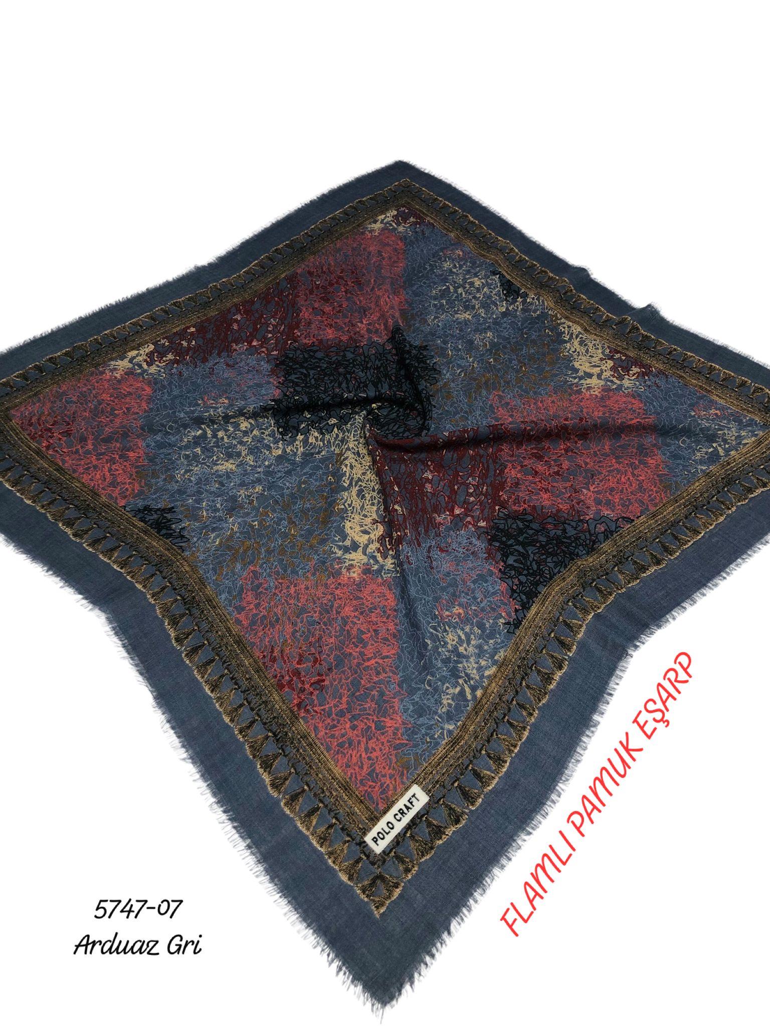 Flamlı Pamuk Eşarp