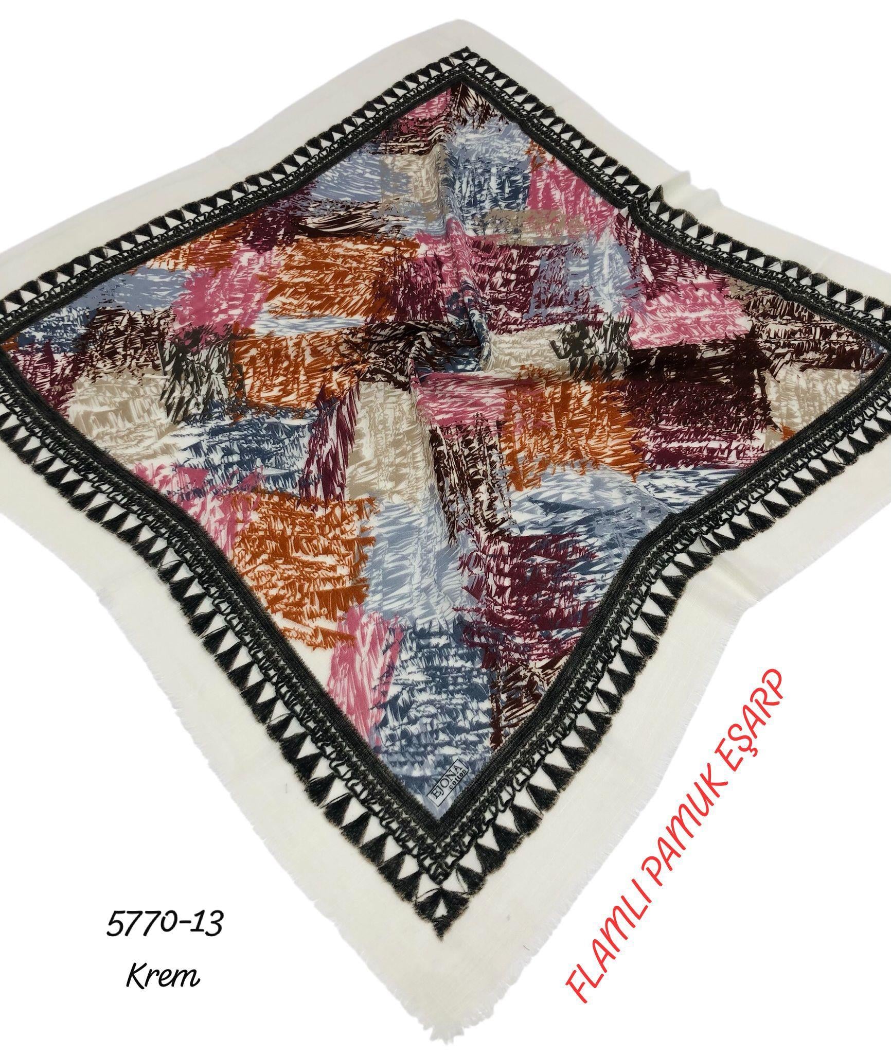 Flamlı Pamuk Eşarp