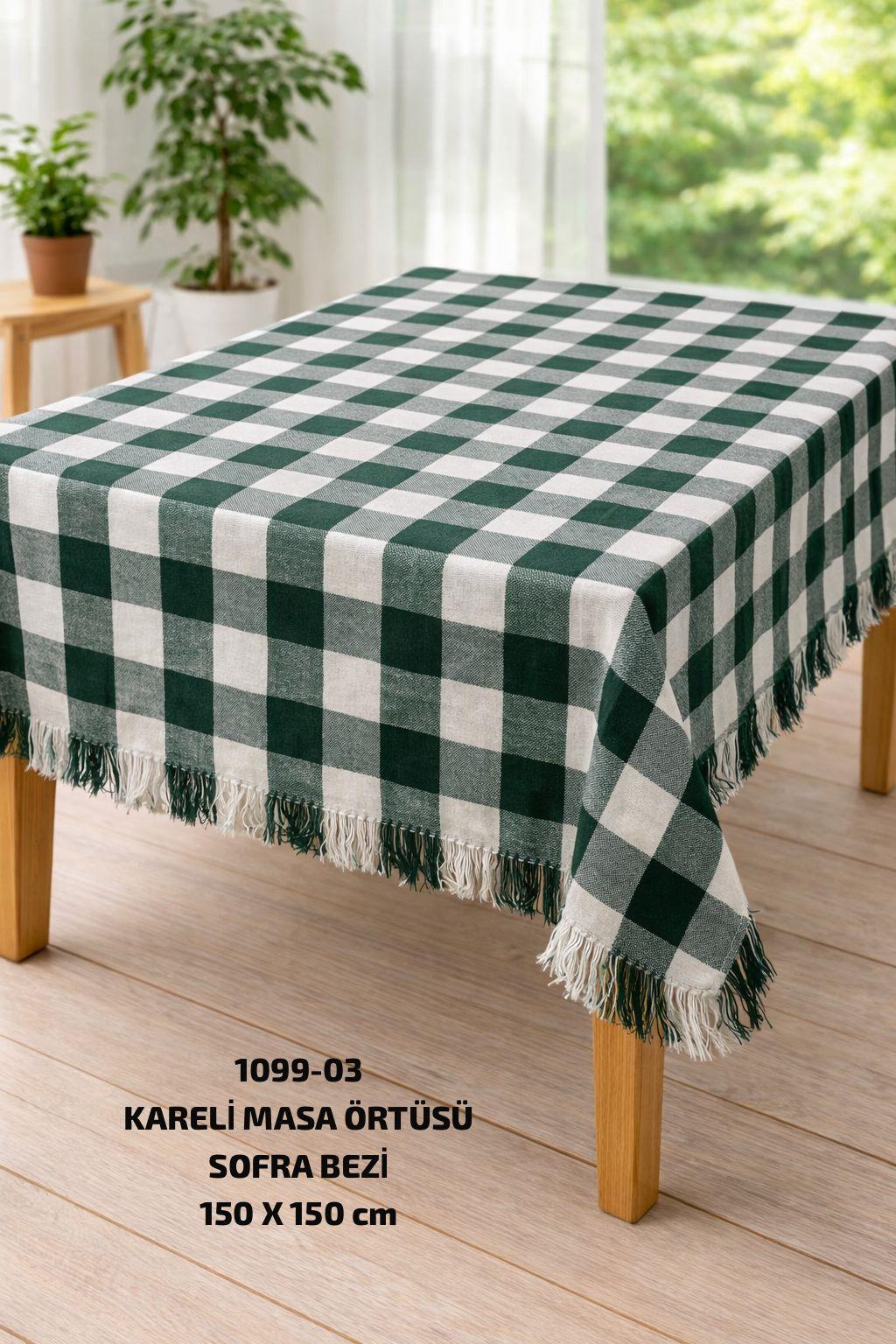 Kareli Masa Örtüsü Sofra Bezi