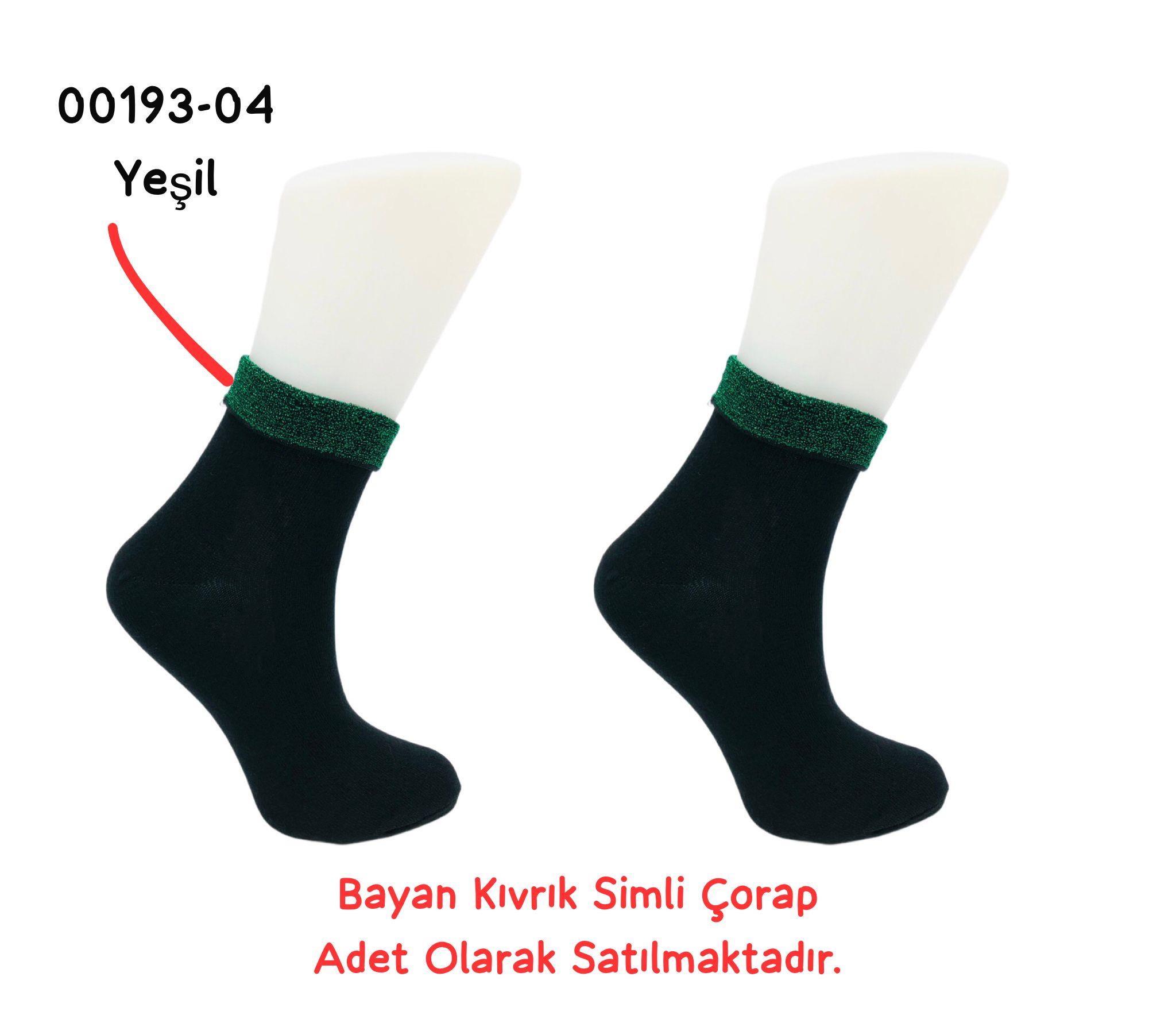 Kıvrık Simli Çorap