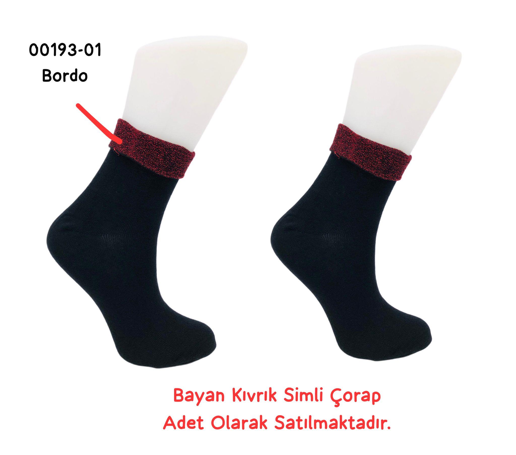 Kıvrık Simli Çorap