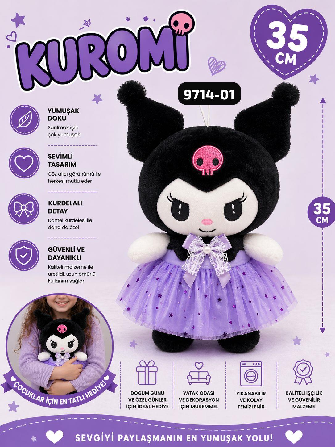 Kuromi Peluş Oyuncak Uyku Ve Oyun Arkadaşı