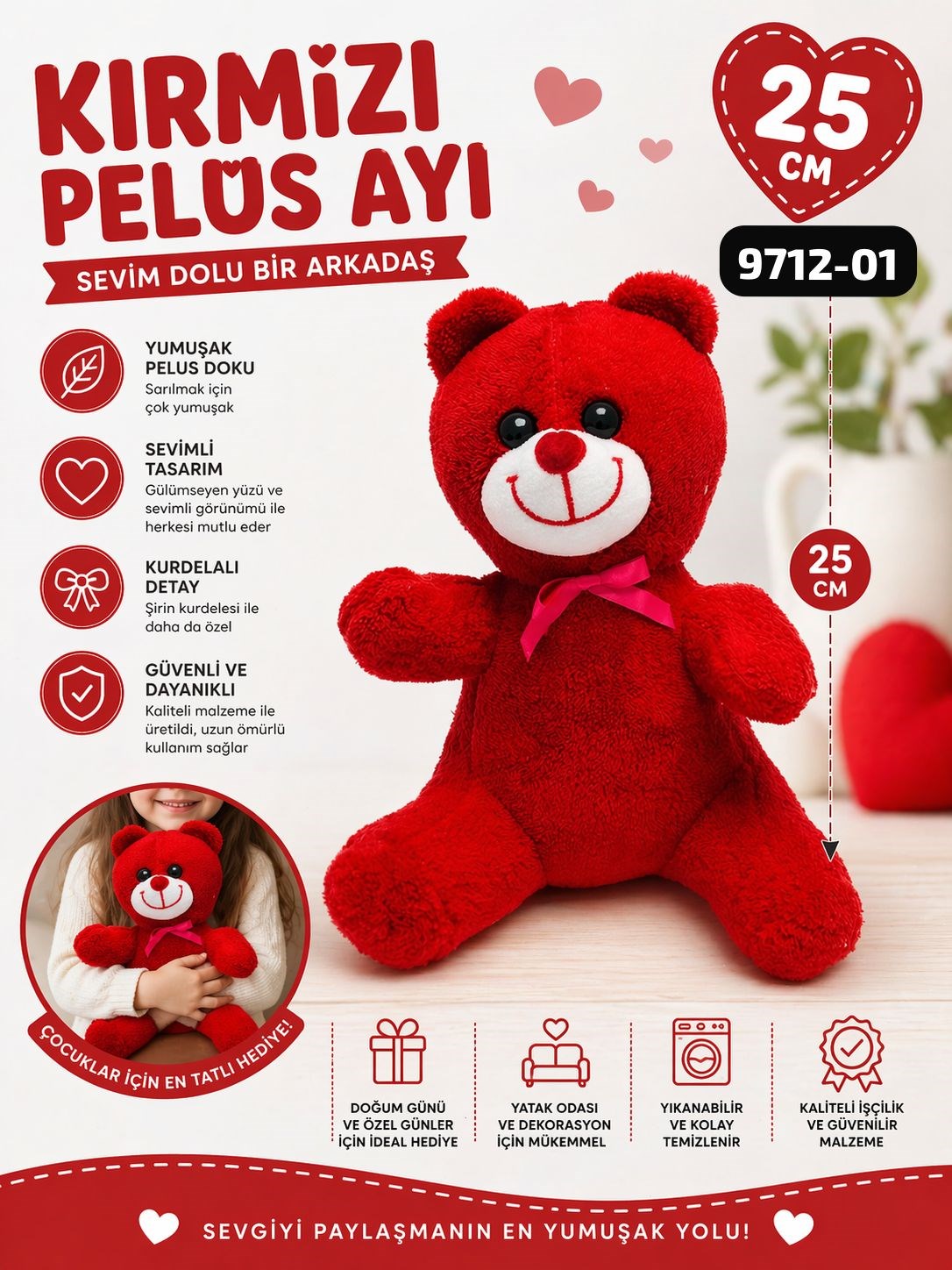 Peluş Oyuncak Ayı Uyku ve Oyun Arkadaşı