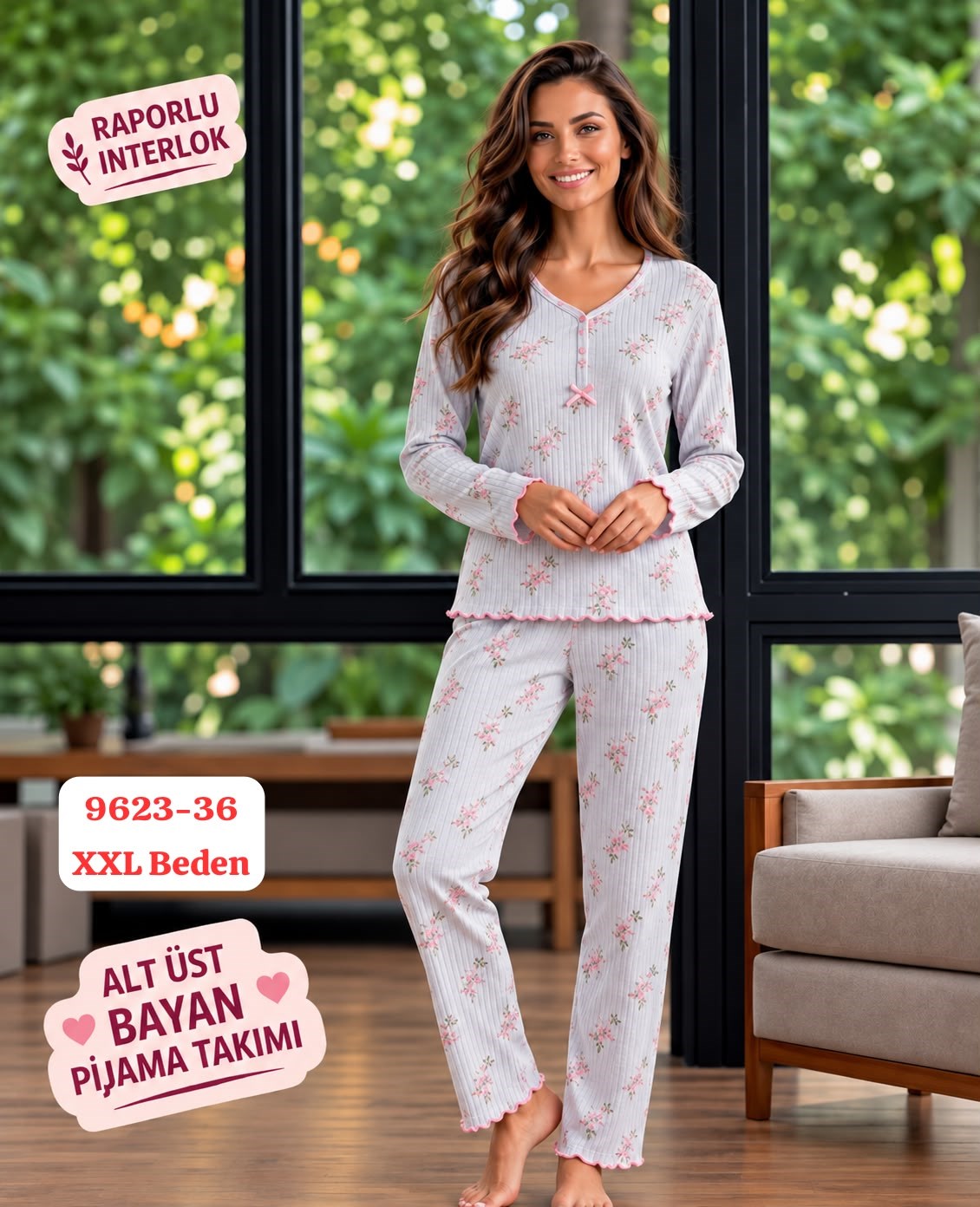 Raporlu İnterlok Pijama Takımı