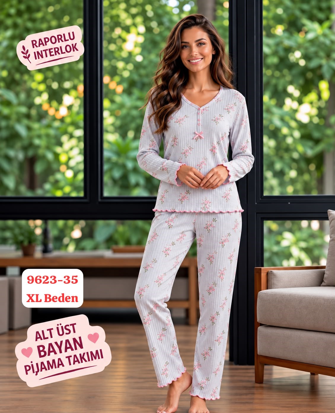 Raporlu İnterlok Pijama Takımı