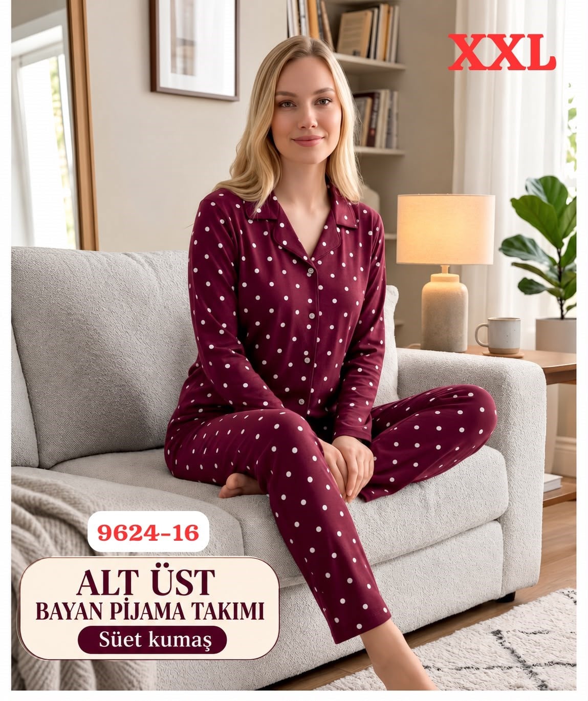 Süet Kumaş Pijama Takımı
