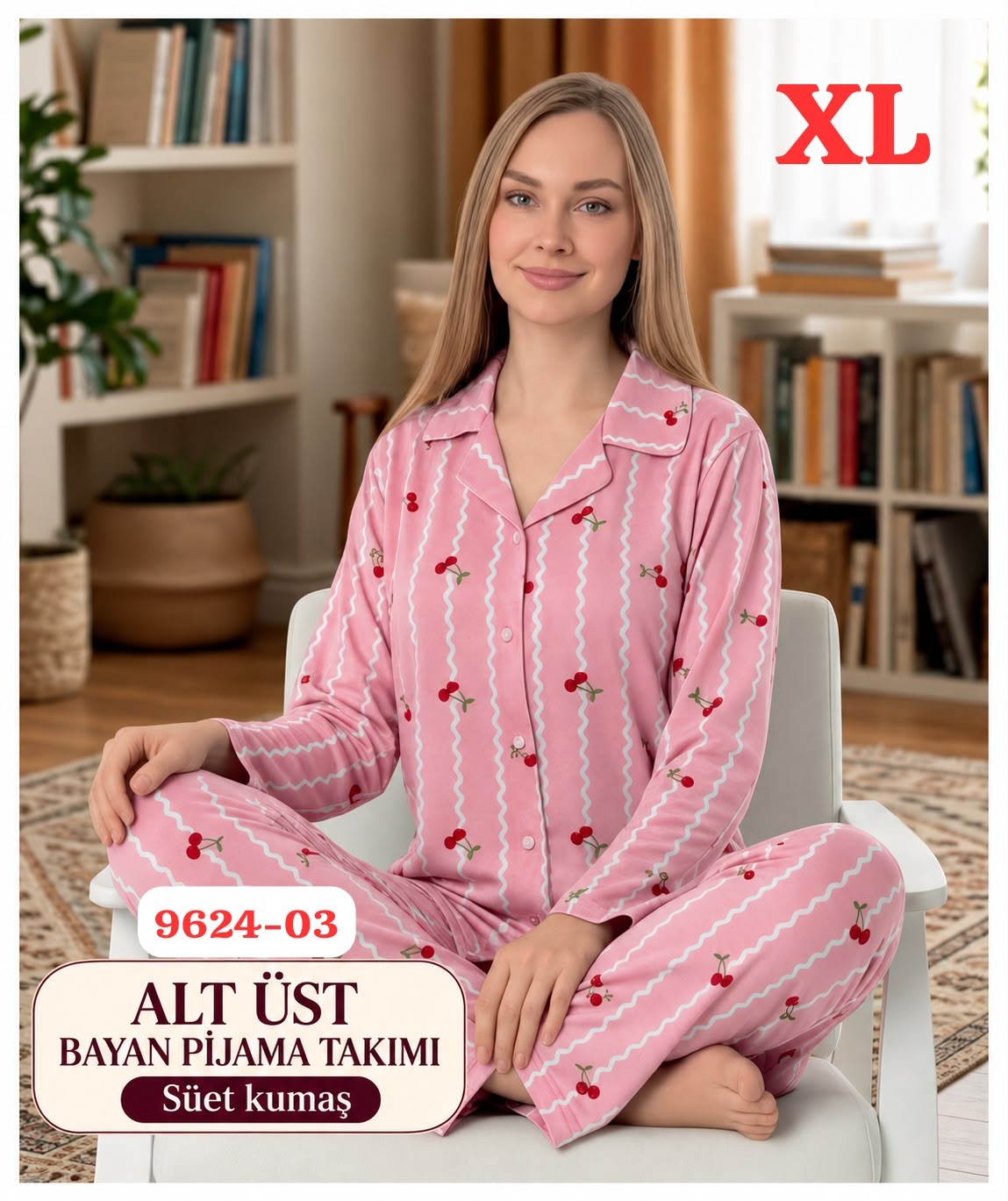 Süet Kumaş Pijama Takımı