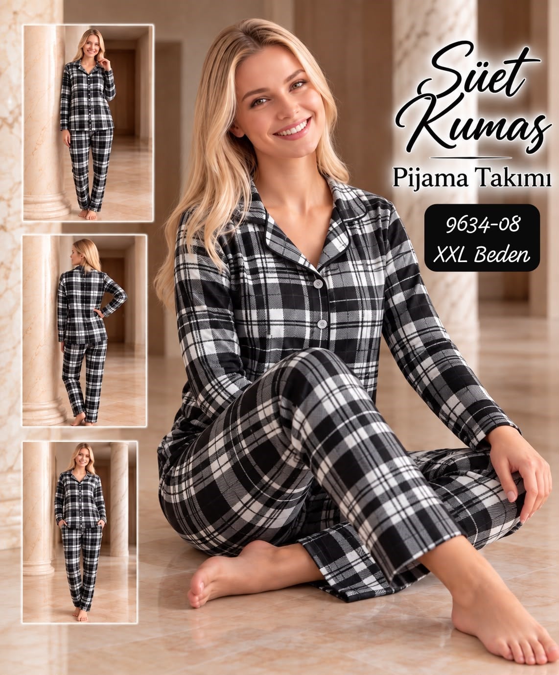 Süet Kumaş Pijama Takımı