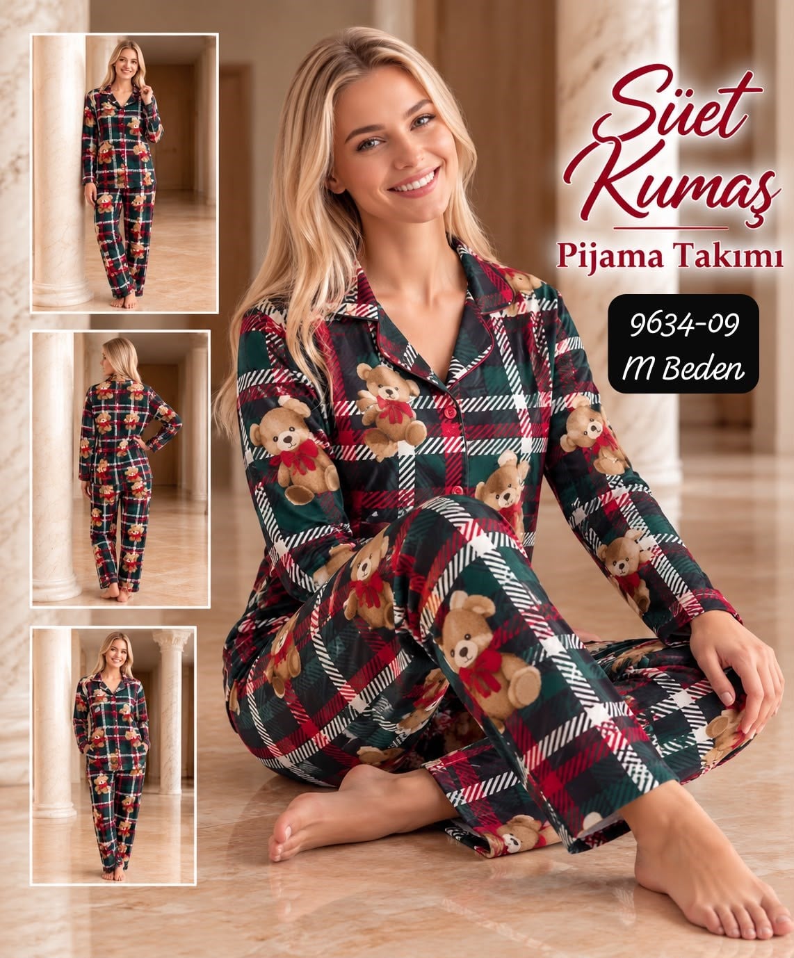Süet Kumaş Pijama Takımı