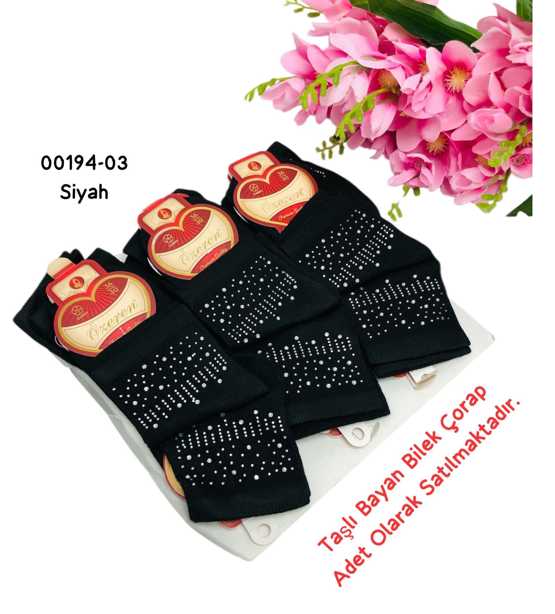 Taşlı Bayan Bilek Çorap