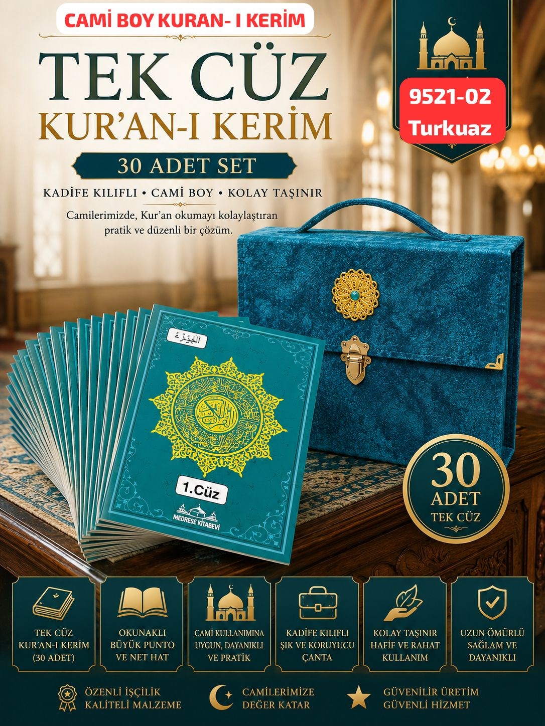 Tek Cüz Kuranı Kerim Özel Çantalı