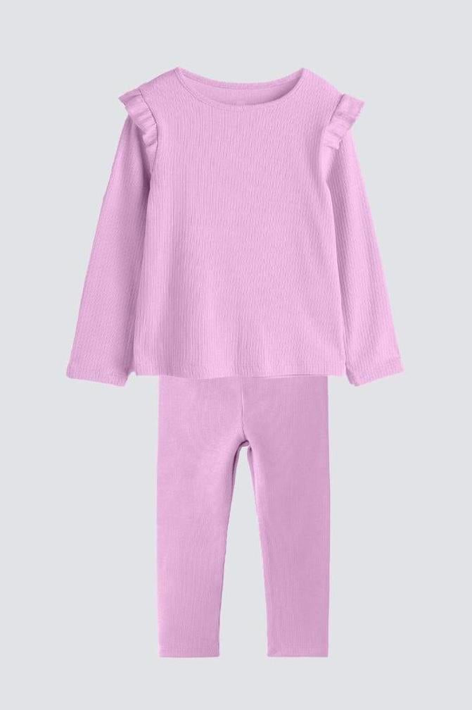Pembe Clara Fitilli Tayt Takım