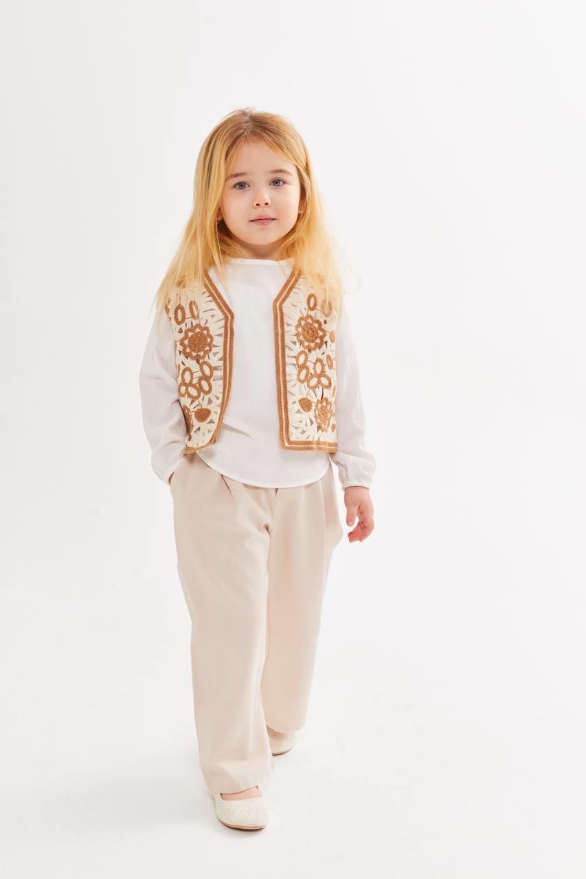 2-8 Yaş Yelek Pantolon Body 3'lü Set