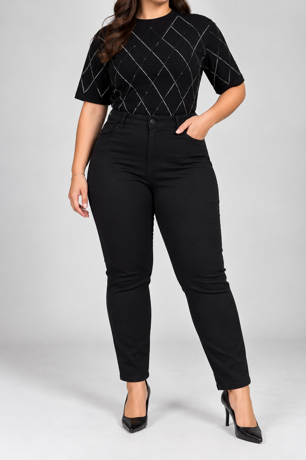 Siyah Gabardin Pantolon 
