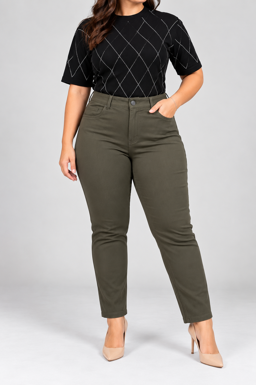 Yeşil Gabardin Pantolon 