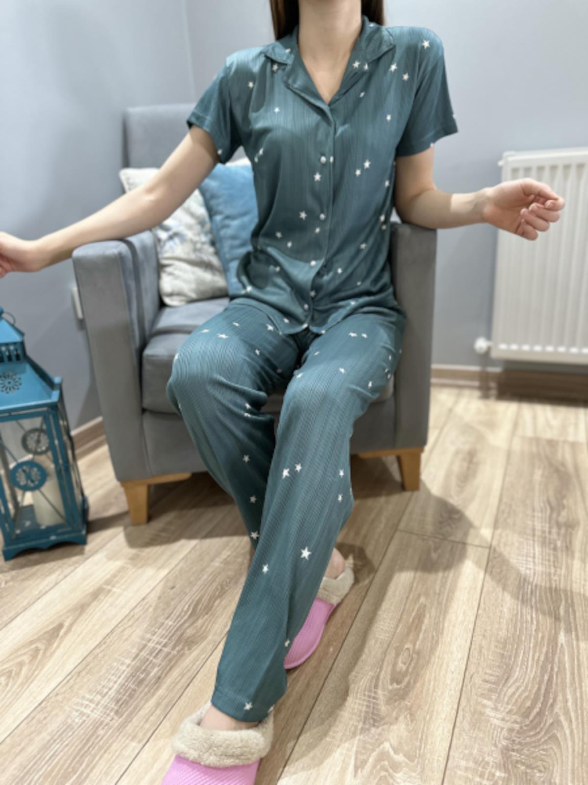 Pegasus Yıldız Desen Pijama Takım Mint Yeşil