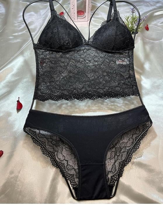 Bralet Sütyen Takım Siyah