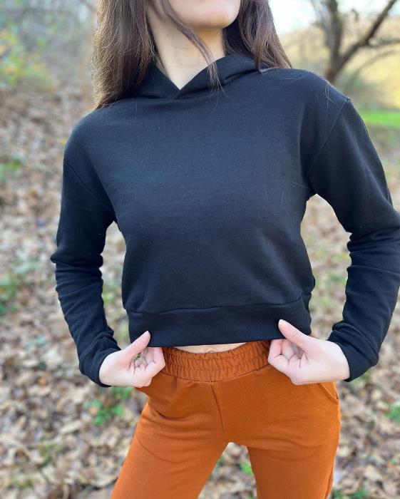 Kapüşonlu Sweat Siyah
