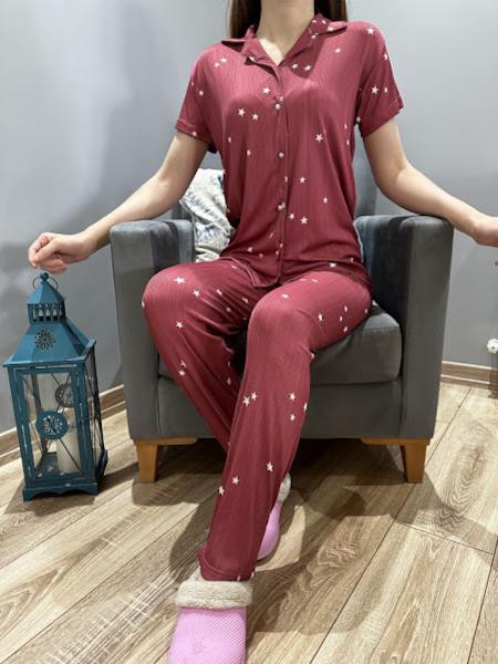 Pegasus Gömlek Yaka Pijama Takım Kiremit