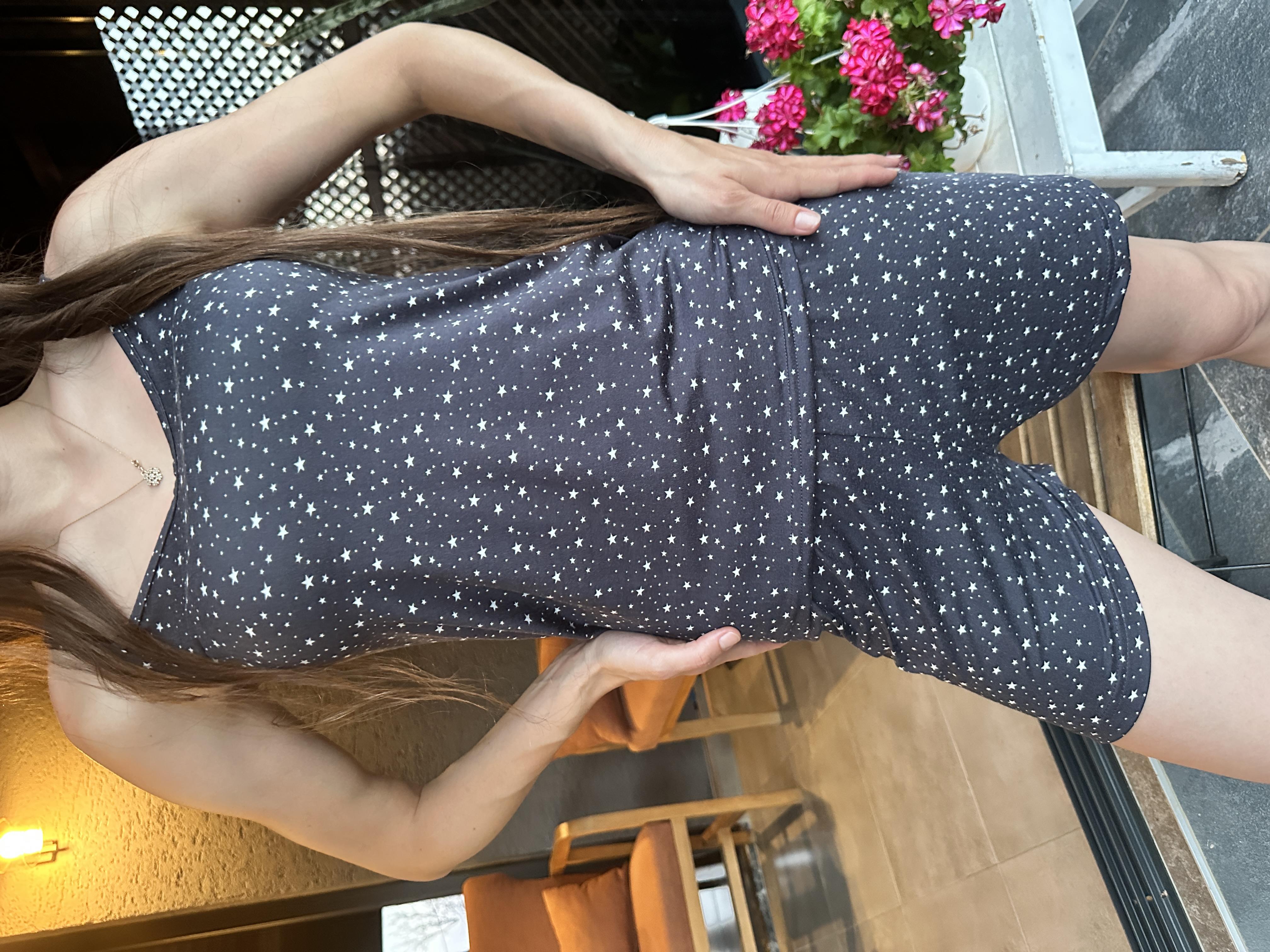 Yıldız Desenli İp Askılı Şort Pijama Takım Lacivert