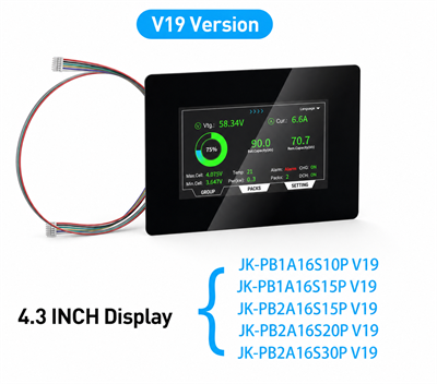 JK Bms - LCD Ekran - 4.3 İnç - V19  TTL