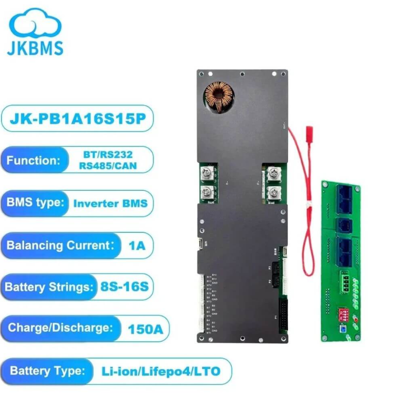 JK Smart BMS PB1A16S10P 100A 1A Aktif Balans | LiFePO4 BMS