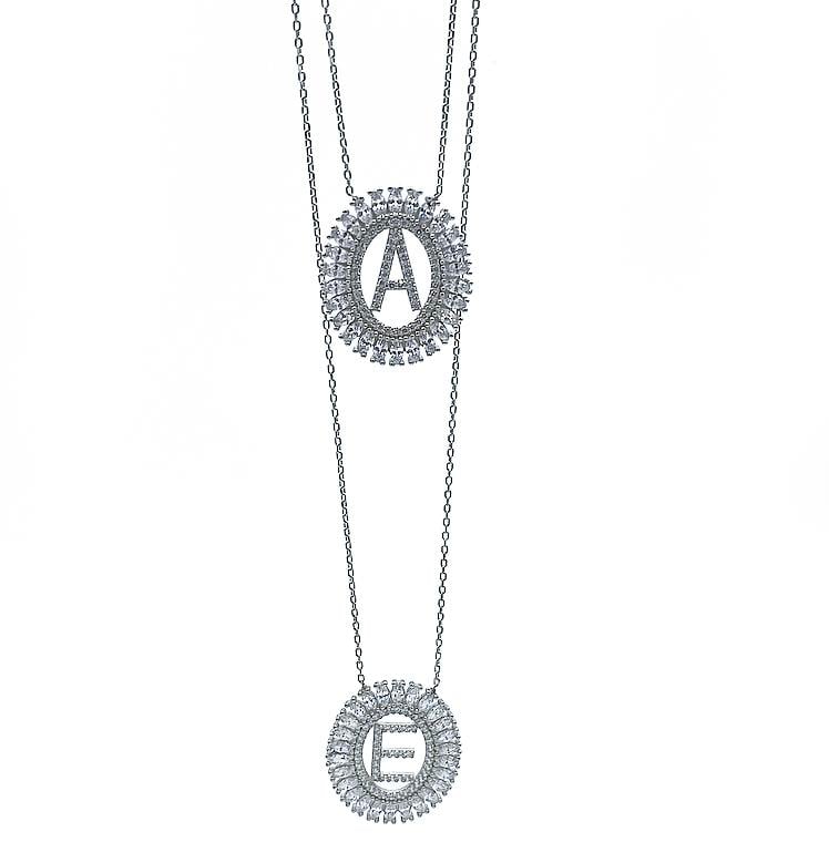 45 Cm Taşlı Harf Kolye