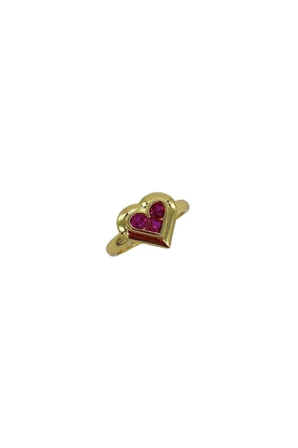 Goldie Plaka Ruby Heart Yüzük