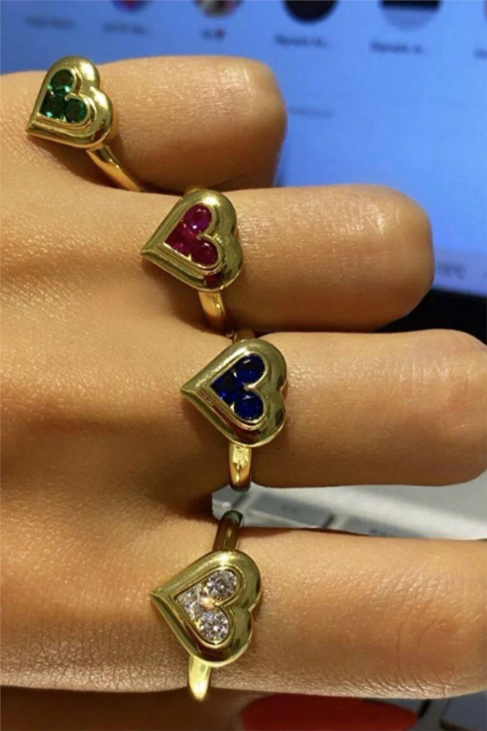 Goldie Plaka Ruby Heart Yüzük
