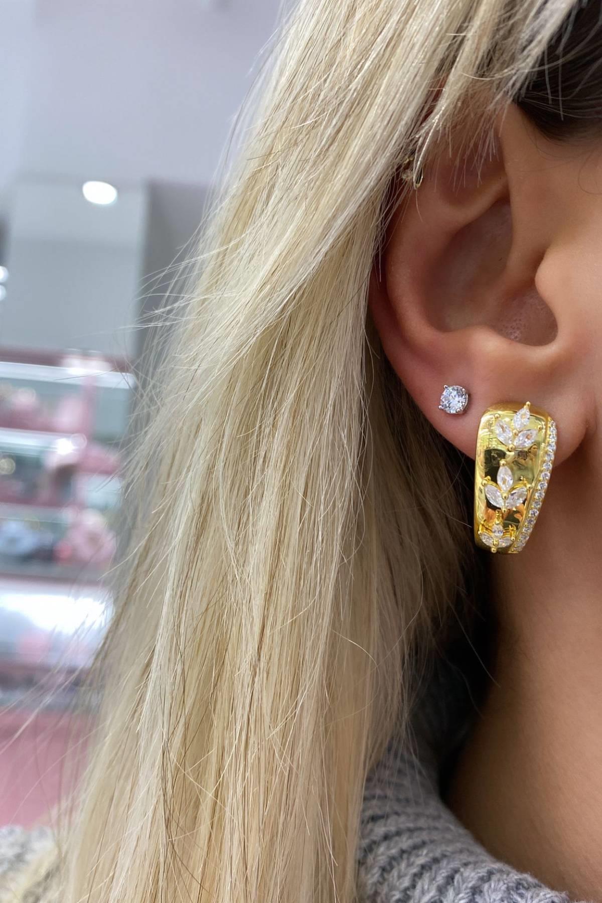 İthal Goldie Markiz Flories Küpe