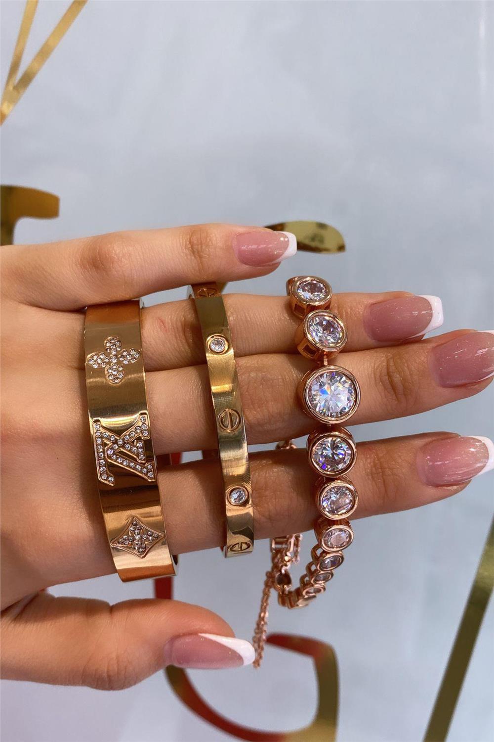 İthal Süzme Rosie Çelik Bilezik