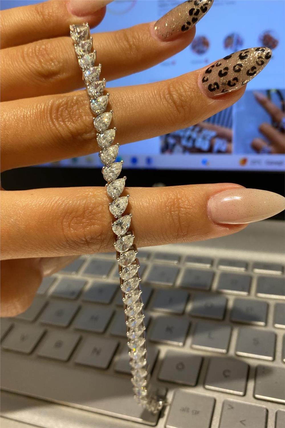 İthal Vip Seri Mozanite Drop Su Yolu Bileklik