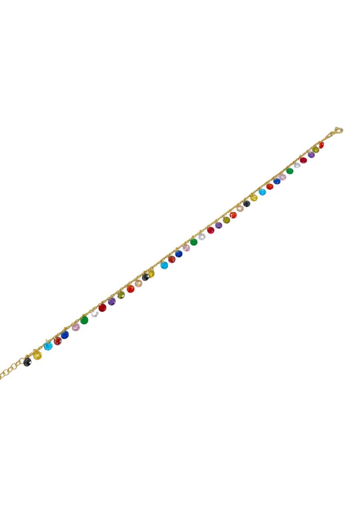 Rainbow Sallantılı Taşlı Halhal